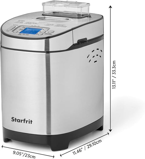 Starfrit Electric Bread Maker - 2lb Loafs - Non - Stick Removable Pan - Automatic Nut Dispenser - 13 Preset Programs - 550W - with | Sold by Uncle Wiener's Wholesale