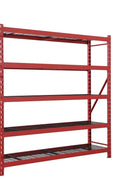 Steel Garage Storage Rack – 3, 4, 5 - Tier Heavy - Duty Industrial Shelving Units - Garage & Industrial Shelving Units with 5 Layer Red Racking 90" W x 24" D x 90" H | Sold by Uncle Wiener's Wholesale