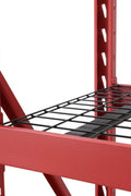 Steel Garage Storage Rack – 3, 4, 5 - Tier Heavy - Duty Industrial Shelving Units - Garage & Industrial Shelving Units with 4 Layer Red Racking 77" W x 24" D x 72" H | Sold by Uncle Wiener's Wholesale