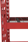 Steel Garage Storage Rack – 3, 4, 5 - Tier Heavy - Duty Industrial Shelving Units - Garage & Industrial Shelving Units with 4 Layer Red Racking 77" W x 24" D x 72" H | Sold by Uncle Wiener's Wholesale
