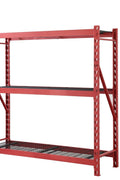 Steel Garage Storage Rack – 3, 4, 5 - Tier Heavy - Duty Industrial Shelving Units - Garage & Industrial Shelving Units with 3 Layer Red Racking 72" W x 24" D x 72" H | Sold by Uncle Wiener's Wholesale