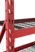 Steel Garage Storage Rack – 3, 4, 5 - Tier Heavy - Duty Industrial Shelving Units - Garage & Industrial Shelving Units with 4 Layer Red Racking 77" W x 24" D x 72" H | Sold by Uncle Wiener's Wholesale