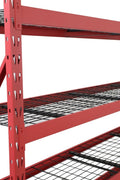 Steel Garage Storage Rack – 3, 4, 5 - Tier Heavy - Duty Industrial Shelving Units - Garage & Industrial Shelving Units with 5 Layer Red Racking 90" W x 24" D x 90" H | Sold by Uncle Wiener's Wholesale