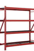 Steel Garage Storage Rack – 3, 4, 5 - Tier Heavy - Duty Industrial Shelving Units - Garage & Industrial Shelving Units with 4 Layer Red Racking 77" W x 24" D x 72" H | Sold by Uncle Wiener's Wholesale