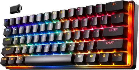 SteelSeries Apex Pro Mini Wireless HyperMagnetic Gaming Keyboard - World's Fastest Keyboard –Compact 60% Form Factor - Adjustable Actuation - RGB – PBT Keycaps - Bluetooth – 2.4GHz - USB - C - with | Sold by Uncle Wiener's Wholesale