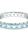 Swarovski 5658671 Matrix Ring Rhodium Plated Blue Crystals Jewellery 52 - with blue | Sold by Uncle Wiener's Wholesale