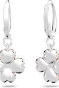 Swarovski Latisha Hoop Earrings, Flower, Pink, Rhodium Finish - with | Sold by Uncle Wiener's Wholesale