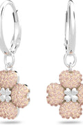 Swarovski Latisha Hoop Earrings, Flower, Pink, Rhodium Finish - with | Sold by Uncle Wiener's Wholesale
