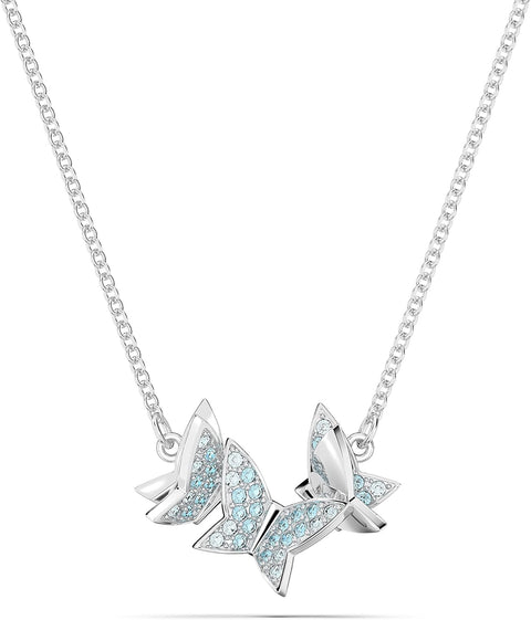 Swarovski Lilia Butterfly Necklace, Earrings, and Bracelet Crystal Jewelry Collection, Blue Crystals in a Rhodium Tone Finished Setting - with | Sold by Uncle Wiener's Wholesale