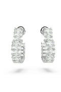 Swarovski Matrix 5653170 Rhodium Plated & Crystal Hoop Earrings - with White | Sold by Uncle Wiener's Wholesale