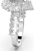 SWAROVSKI Matrix cocktail ring, Mixed cuts, Heart, White, Rhodium Finish. 55 - with | Sold by Uncle Wiener's Wholesale