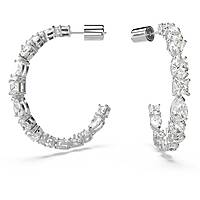 Swarovski Mesmera Hoop Earrings Rhodium Plated in Silver - with silver | Sold by Uncle Wiener's Wholesale