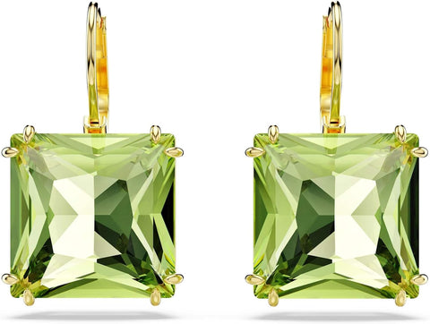 Swarovski Millenia Drop Earrings, Square Cut, Green Crystal, Gold - tone Finish - with | Sold by Uncle Wiener's Wholesale