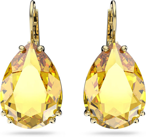 Swarovski Millenia earrings, Pear cut crystal, Yellow, Gold - tone plated - with | Sold by Uncle Wiener's Wholesale