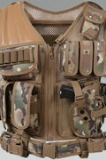 Tactical CS Field Vest – Front view with pouches

MOLLE Combat Vest – Side view with holster

Adjustable Tactical Vest – Laid flat

Camouflage Vest for Outdoor Use – Field-ready look

VT1063 Tactical Vest – Black and Camo color variants