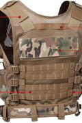 Tactical CS Field Vest – Front view with pouches

MOLLE Combat Vest – Side view with holster

Adjustable Tactical Vest – Laid flat

Camouflage Vest for Outdoor Use – Field-ready look

VT1063 Tactical Vest – Black and Camo color variants