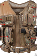 Tactical CS Field Vest – Front view with pouches

MOLLE Combat Vest – Side view with holster

Adjustable Tactical Vest – Laid flat

Camouflage Vest for Outdoor Use – Field-ready look

VT1063 Tactical Vest – Black and Camo color variants