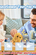 TEUVO Pet Care Playset Robot Dog Toys for Kids, 12Pcs Kids Vet Playset Toys Veterinarian Kit Doctor Kit & Interactive Electric Dog Plush & Cage Pretend Play Gifts for Girls Toddlers 3 4 5 6 7 Year Old - with | Sold by Uncle Wiener's Wholesale