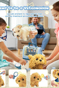 TEUVO Pet Care Playset Robot Dog Toys for Kids, 12Pcs Kids Vet Playset Toys Veterinarian Kit Doctor Kit & Interactive Electric Dog Plush & Cage Pretend Play Gifts for Girls Toddlers 3 4 5 6 7 Year Old - with | Sold by Uncle Wiener's Wholesale