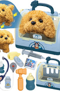 TEUVO Pet Care Playset Robot Dog Toys for Kids, 12Pcs Kids Vet Playset Toys Veterinarian Kit Doctor Kit & Interactive Electric Dog Plush & Cage Pretend Play Gifts for Girls Toddlers 3 4 5 6 7 Year Old - with | Sold by Uncle Wiener's Wholesale