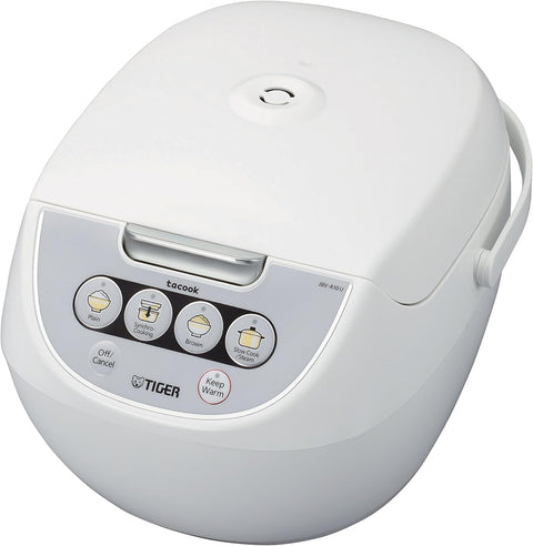TIGER JBV - A10U 5.5 - Cup (Uncooked) Micom Rice Cooker with Food Steamer Basket, White - with | Sold by Uncle Wiener's Wholesale