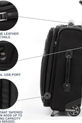 Travelpro Platinum Elite 22" Expandable Carry - On Rollaboard, Shadow Black, Carry - On 20 - Inch, Platinum Elite Softside Expandable Upright Luggage - with | Sold by Uncle Wiener's Wholesale