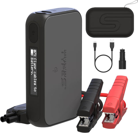 Type S Dynamic D10+ 1000A Car Jump Starter – UL Certified 12V Battery Booster for 6L Gas & 3L Diesel Portable Power Bank Qi Charging, Flashlight, Easy to Use, Must - Have for New Drivers & Families - with | Sold by Uncle Wiener's Wholesale