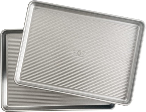 USA Pan Bakeware Half Sheet Pan, Set of 2 Baking Sheets, Aluminized Steel - with Aluminized Steel | Sold by Uncle Wiener's Wholesale