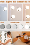Vanity Mirror with Lights 15LED Bulbs 3 Lighting Modes Lighted Makeup Mirror for Desk or Wall - Mount Hollywood Vanity Mirror with USB Charger Port. 22.8" x 18.1" (58*46cm). Built - in Bluetooth speaker - with | Sold by Uncle Wiener's Wholesale