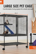 VEVOR 36" Rolling Metal Ferret Cage, Large 2 - Tier Critter Nation Cage, Small Animal Cage with Ramps & Tray, Easy to Set up for Pet Mice, Hamster, Guinea Pig, Chinchilla, Squirrel, Hedgehogs, Bunny - with black | Sold by Uncle Wiener's Wholesale