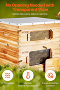 VEVOR Bee Hive 20 Frame Bee Hives Starter Kit, Beeswax Coated Fir Wood, 1 Deep + 1 Medium Bee Boxes Langstroth Beehive Kit, Transparent Acrylic Windows with Foundations for Beginners Pro Beekeepers - with | Sold by Uncle Wiener's Wholesale