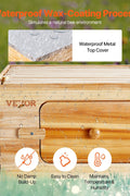 VEVOR Bee Hive 20 Frame Bee Hives Starter Kit, Beeswax Coated Fir Wood, 1 Deep + 1 Medium Bee Boxes Langstroth Beehive Kit, Transparent Acrylic Windows with Foundations for Beginners Pro Beekeepers - with | Sold by Uncle Wiener's Wholesale