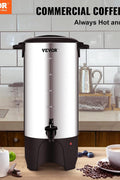VEVOR Commercial Coffee Urn Stainless Steel Large Coffee Dispenser, 1500W 110V Electric Coffee Maker Urn for Quick Brewing, Hot Water Urn with Detachable Power Cord for Easy Cleaning, Silver (50 Cups) - with | Sold by Uncle Wiener's Wholesale