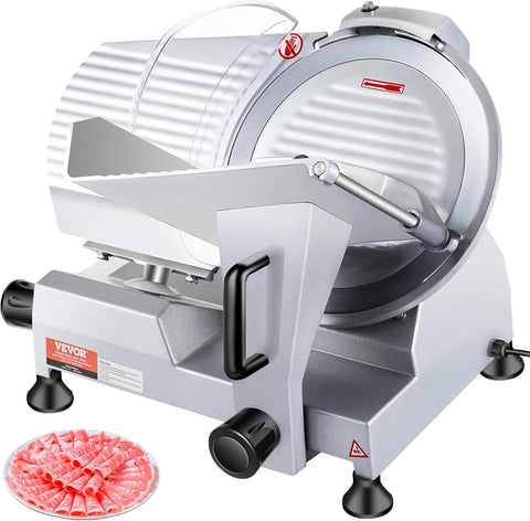 VEVOR Commercial Meat Slicer, 10 inch Electric Food Slicer, 240W Frozen Meat Deli Slicer, Semi - Auto Meat Slicer for Commercial and Home use - with | Sold by Uncle Wiener's Wholesale
