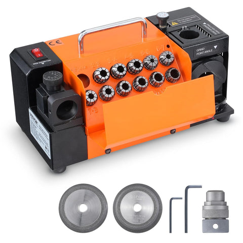 VEVOR Drill Bits Sharpener, 3 - 13mm Drill Bits Grinder Sharpener, Lip Relief Angle & 95° - 135° Point Angle Adjustable Drill Bit Re - Sharpener, Portable Sharpening Machine with 11 Collets, CBN & SDC Wheel - with | Sold by Uncle Wiener's Wholesale
