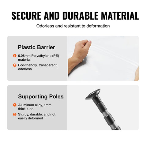 VEVOR Dust Barrier Poles, 10 Ft Poles with 4 Telescoping Poles, Carry Bag, and 32.8x13.12 Ft Plastic Film, for Interior Decoration and Painting Projects - with | Sold by Uncle Wiener's Wholesale