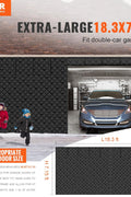 VEVOR Garage Door Screen for Winter, 18x7FT Garage Door Insulation Kit, Magnetic Thermal Insulated Garage Door Cover Curtains with Enhanced Weighted Bottom, Waterproof Windproof Soundproof - with Black | Sold by Uncle Wiener's Wholesale