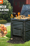 VEVOR Garden Compost Bin 80 Gallon, BPA Free Composter, Large Capacity Outdoor Composting Bin with Top Lid and Bottom Door, Easy Assembling, Lightweight, Fast Creation of Fertile Soil - with Black | Sold by Uncle Wiener's Wholesale