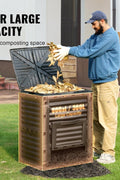 VEVOR Garden Compost Bin 80 Gallon, BPA Free Composter, Large Capacity Outdoor Composting Bin with Top Lid and Bottom Door, Easy Assembling, Lightweight, Fast Creation of Fertile Soil - with Black | Sold by Uncle Wiener's Wholesale