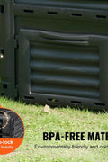 VEVOR Garden Compost Bin 80 Gallon, BPA Free Composter, Large Capacity Outdoor Composting Bin with Top Lid and Bottom Door, Easy Assembling, Lightweight, Fast Creation of Fertile Soil - with Black | Sold by Uncle Wiener's Wholesale