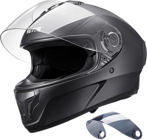 VEVOR Motorcycle Helmet, Full Face, Smart Street ABS & High Density Helmet with Bluetooth Slot & Interchangeable Lens, DOT Approved Comfortable Motocross Helmet, Fit for Youth & Adults. Size M. Tiny scratches - with | Sold by Uncle Wiener's Wholesale