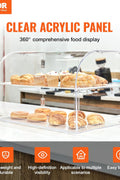 VEVOR Pastry Display Case, 2 - Tier Commercial Countertop Bakery Display Case, Acrylic Display Box with Rear Door Access & Removable Shelves, Keep Fresh for Donut Bagels Cake Cookie， - with | Sold by Uncle Wiener's Wholesale