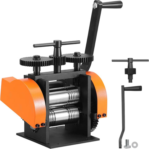 VEVOR Rolling Mill, 1.77"/45 mm Jewelry Rolling Mill Machine, 1: 2.4 Gear Ratio, 3 - in - 1 Multi - Function Rolling Mill, 0 - 6 mm Press Thickness for Metal Jewelry Making Sheet Square Wire Semicircle - with | Sold by Uncle Wiener's Wholesale