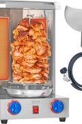 VEVOR Shawarma Grill Machine, 13 lbs Capacity, Chicken Shawarma Cooker Machine with 2 Burners, Gas Vertical Broiler Gyro Rotisserie Oven Doner Kebab Machine, for Home Restaurant Kitchen Parties - with Silver | Sold by Uncle Wiener's Wholesale