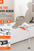 VEVOR Sliding Tub Transfer Bench, Height Adjustable Bathtub Transfer Bench with Cut - Out Seat, Reversible Backrest & Safety Belt, Non - Slip Shower Chair for Elderly Disabled Handicap, 400LBS Capacity - with | Sold by Uncle Wiener's Wholesale