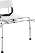 VEVOR Sliding Tub Transfer Bench, Height Adjustable Bathtub Transfer Bench with Cut - Out Seat, Reversible Backrest & Safety Belt, Non - Slip Shower Chair for Elderly Disabled Handicap, 400LBS Capacity - with | Sold by Uncle Wiener's Wholesale