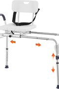VEVOR Sliding Tub Transfer Bench, Height Adjustable Bathtub Transfer Bench with Cut - Out Seat, Reversible Backrest & Safety Belt, Non - Slip Shower Chair for Elderly Disabled Handicap, 400LBS Capacity - with | Sold by Uncle Wiener's Wholesale