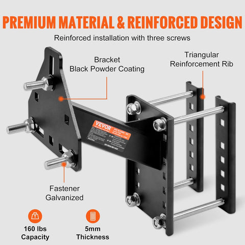VEVOR spare tire carrier for utility trailers with 160 lb capacity
Trailer spare tire mount for 4, 5, 6, and 8 lug wheels
VEVOR tire carrier bolt-on with universal compatibility
Durable rustproof steel trailer spare tire holder
Complete hardware kit for trailer spare tire installation
