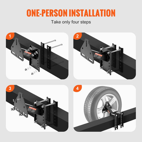 VEVOR spare tire carrier for utility trailers with 160 lb capacity
Trailer spare tire mount for 4, 5, 6, and 8 lug wheels
VEVOR tire carrier bolt-on with universal compatibility
Durable rustproof steel trailer spare tire holder
Complete hardware kit for trailer spare tire installation