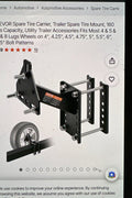 VEVOR spare tire carrier for utility trailers with 160 lb capacity
Trailer spare tire mount for 4, 5, 6, and 8 lug wheels
VEVOR tire carrier bolt-on with universal compatibility
Durable rustproof steel trailer spare tire holder
Complete hardware kit for trailer spare tire installation
